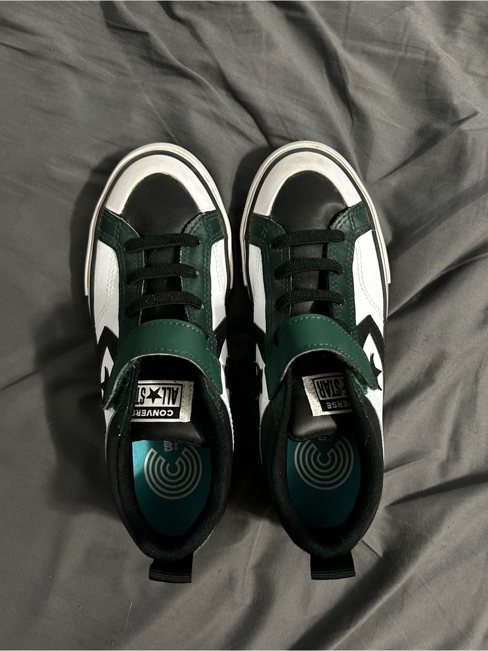 Converse Kids' Green, Black & White Low-Top Sneakers